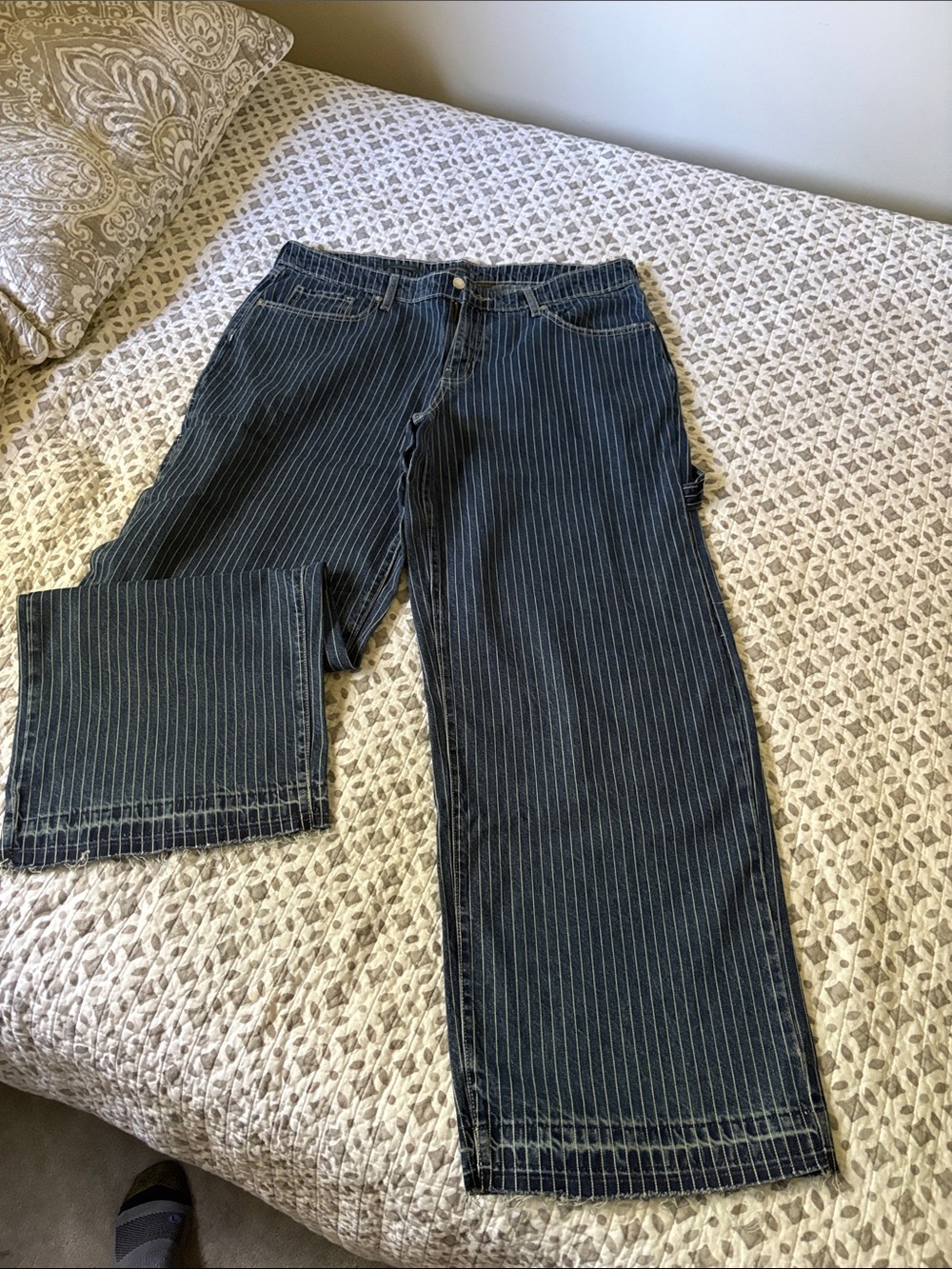 wild fable Pinstriped Wide-Leg Jeans in Navy